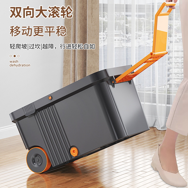 旋转拖把家用免手洗一拖净墩布桶2024新款拖地自动甩干拖布 - 图0