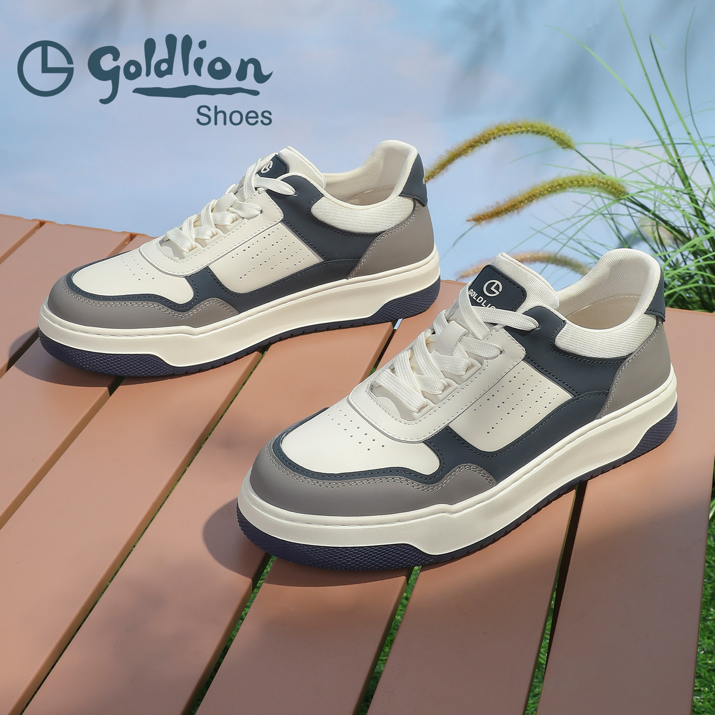 金利来官方男鞋真皮休闲板鞋百搭潮流运动鞋男士皮鞋,淘宝优惠券,粉丝福利购,淘宝优惠卷