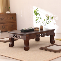 Solid wood tatami table rice tea table table Chinese floating window small table kang several square table balcony short table country school table and room several tables