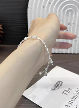 ESEELMI 纯银999碎银珍珠两世欢手链女生轻奢小众精致高级感