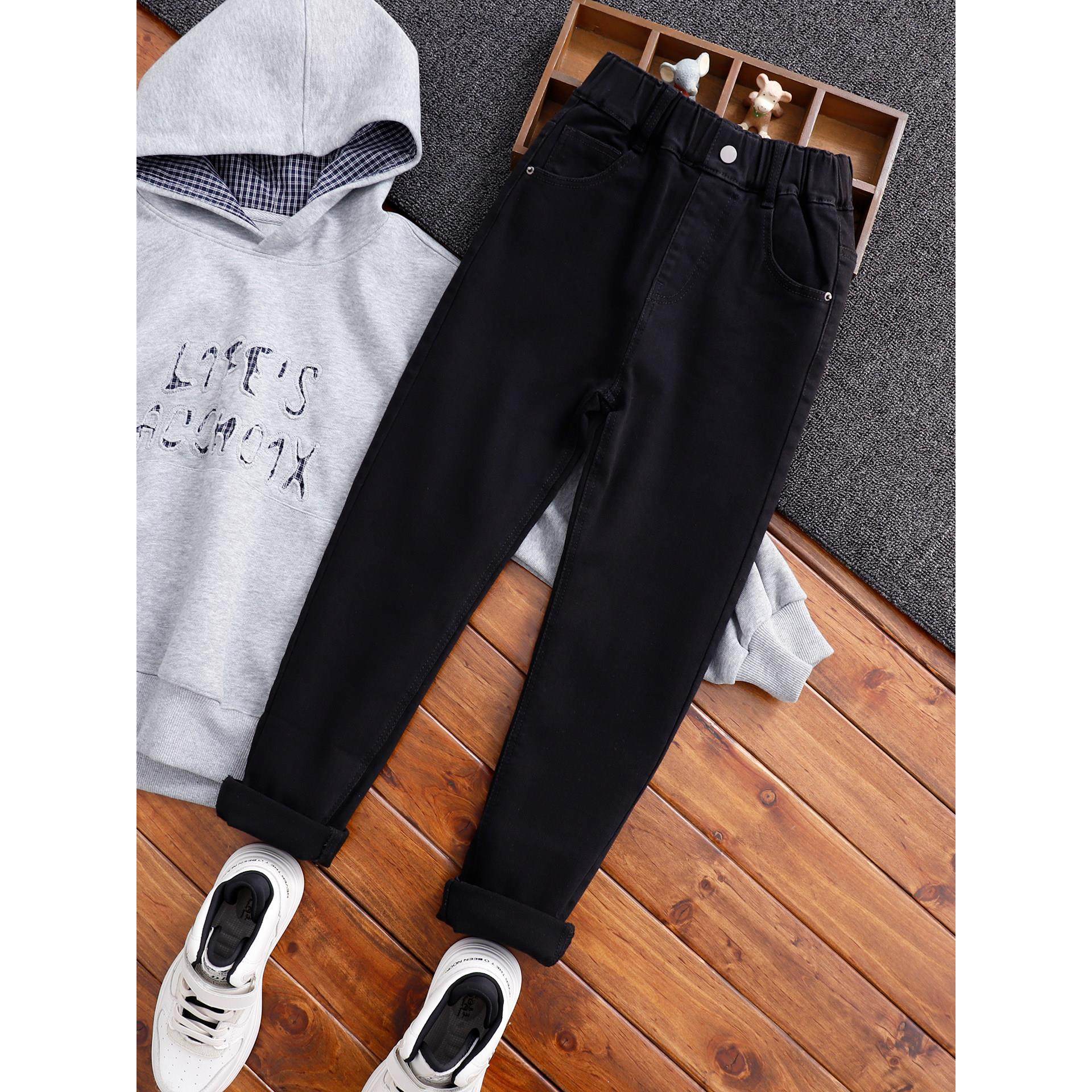 男童黑色牛仔裤中大童瘦版牛仔小脚裤儿童修身长裤男孩窄版裤子潮,淘宝优惠券,粉丝福利购,淘宝优惠卷