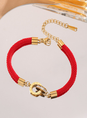 好运小众设计感钛钢手绳