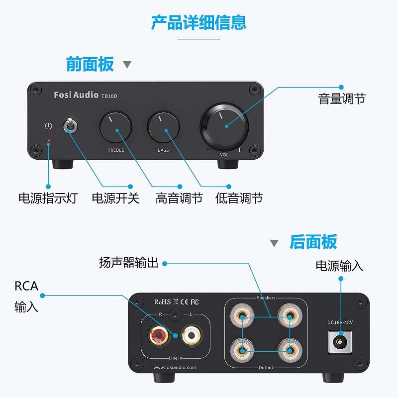 FosiAudio TB10D家用TPA3255大功率数字功放机HIFI发烧级D类功放 - 图1