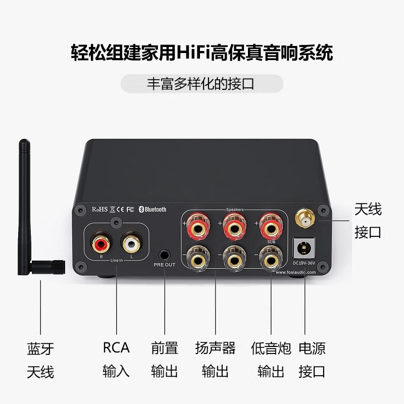 FosiAudio弗西音频BT30DPRO数字功放机高保真3255蓝牙5.0立体声 - 图1