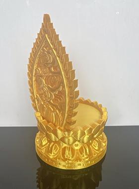 佛像莲花底座供奉台展示架加高底托财神菩萨如来佛牌带佛光小佛龛