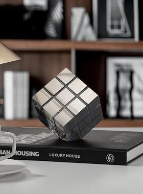 北欧创意艺术魔方水晶摆件客厅书房办公室电视柜玄关桌面装饰品