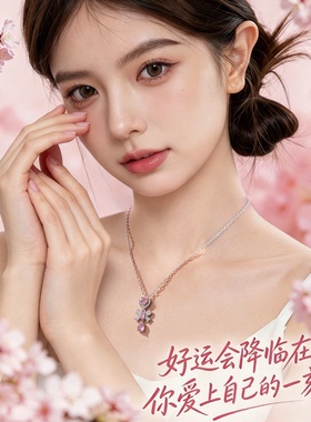 普陀山文创爱心项链蝴蝶结吊坠爆闪高级闺蜜款送女友520生日礼物