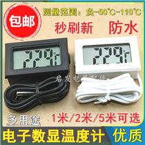 Electronic thermometer high-precision belt probe Ice cabinet temperature display indoor fish tank reptile digital water temperature