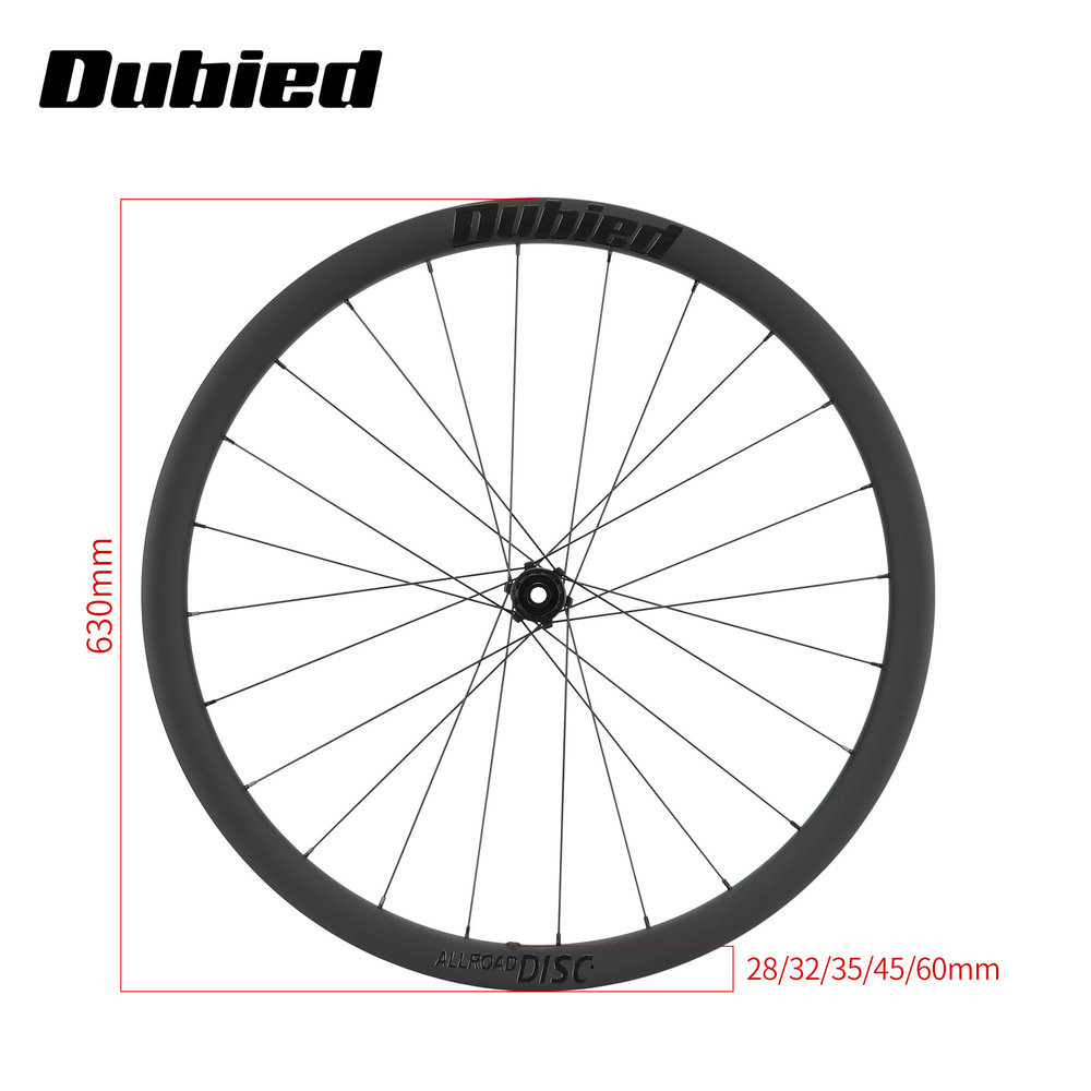 DUBIED 碳纤维公路车碟刹轮组 700C桶轴花鼓4培林碳纤轮毂 - 图2
