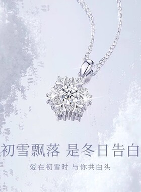 珊妮杂货铺初雪印记S999足银雪花项链轻奢风气质纯银吊坠锁骨链