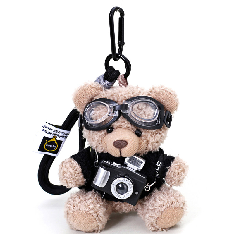 可爱闪光相机小熊毛绒玩偶玩具书包包挂件情侣礼物创意钥匙扣公仔,淘宝优惠券,粉丝福利购,淘宝优惠卷