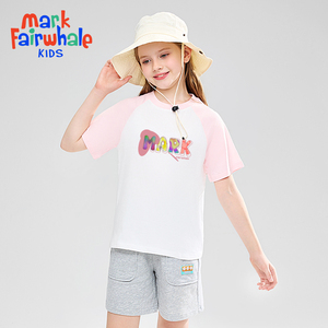 马克华菲2025新款男女童纯棉短袖儿童宽松宝宝上衣T恤麦JZ