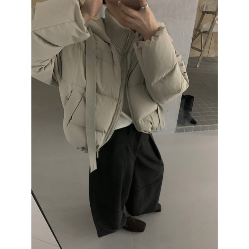 云朵小众设计经典设计感舒适连帽拉链拼接保暖羽绒服外套8002 - 图3