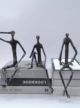 休闲现代样板房创意金属人物雕塑饰品新中国风的房子酒店家居软装