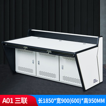 Monitoring operating table command and dispatching desk center video control room multimedia table podcast sound table podium