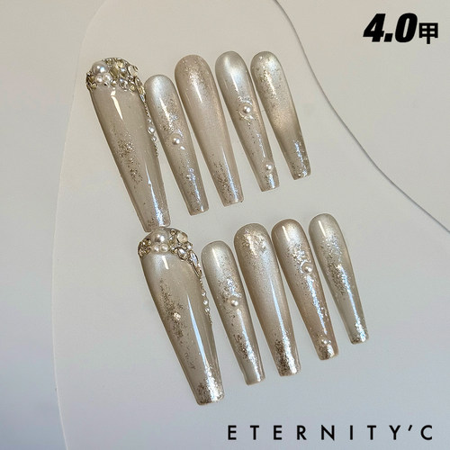 C+冰川极光 亚文化新款欧美小众高级重工超长轻奢美甲穿戴甲手工 - 图2