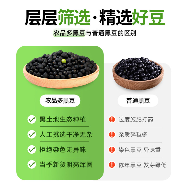 新货黑豆打豆浆专用芯绿心黑小豆生醋泡农家自产大豆东北黑河豆子