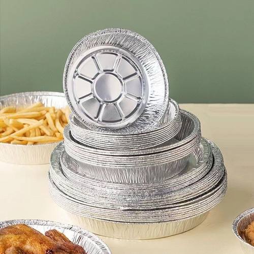 空气炸锅专用加厚锡纸盘盒烧烤箱烘焙锡箔碗家用锡纸盒食品级圆形 - 图3