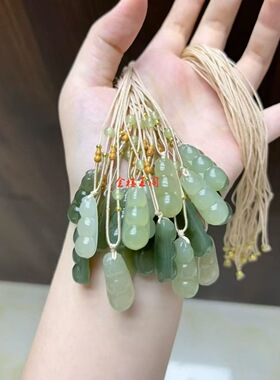 天然原矿和田玉四季豆吊坠福豆福禄锁骨礼物挂件玉石项链