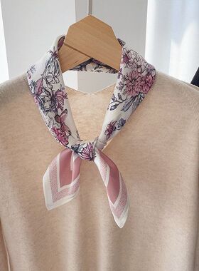 2026真丝65cm方巾女新款数码印花