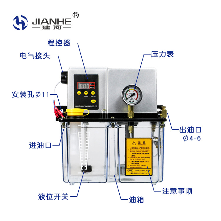 建河润滑设备24V 220V全自动数显自动注油机2升3升全自动润滑油泵 - 图2