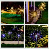 Солнечная водонепроницаемая лампа одуванчика, декоративная лампа для двора, сада, терраса, заземляющая вилка, 8 функциональных режимов, ландшафтная лампа