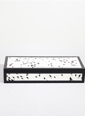 欧式现代家居装饰马毛饰品盒酒店别墅样板间客厅茶几收纳盒摆件