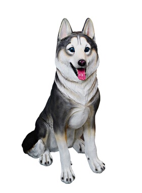 家居装饰品大型落地狗雕塑客厅电视柜动物模型仿真哈士奇摆件公仔