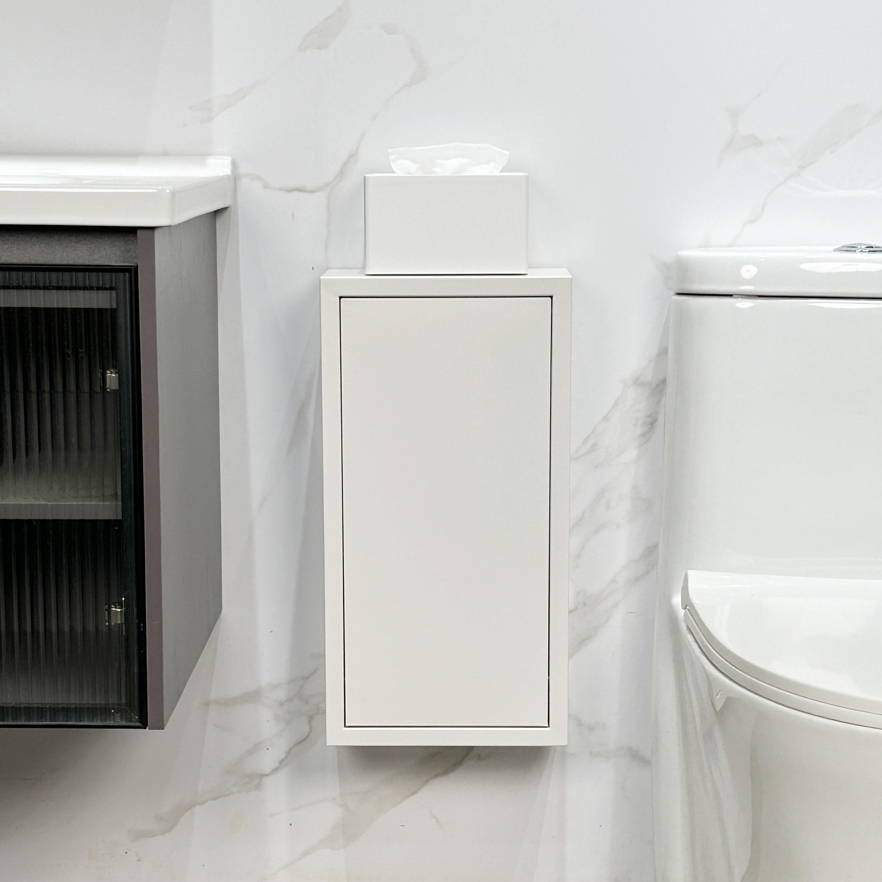 不锈钢壁挂式收纳柜置物架明装厕所卫生间马桶旁垃圾桶纸巾架纸篓,淘宝优惠券,粉丝福利购,淘宝优惠卷