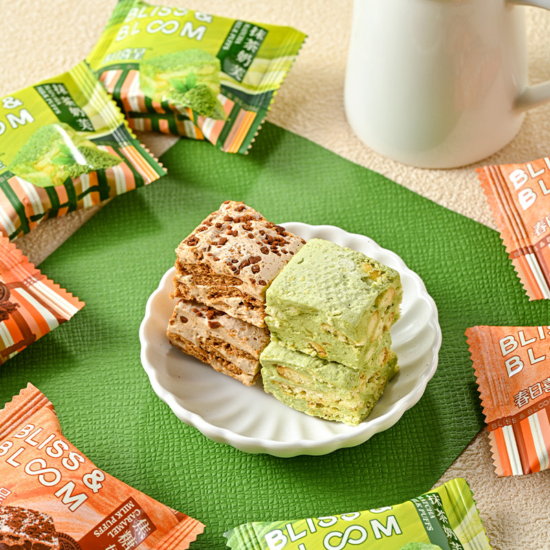 春日喜呈焦糖抹茶奶芙雪花酥高颜值儿童零食高级结婚喜糖伴手礼,淘宝优惠券,粉丝福利购,淘宝优惠卷
