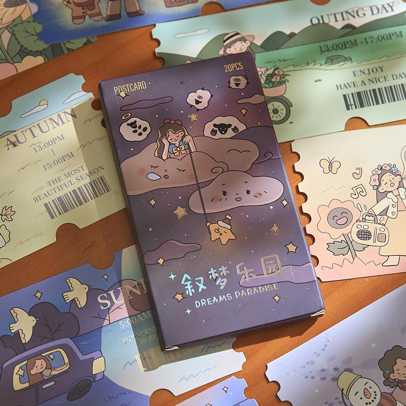 20 non-repeating Dreamland ticket postcards