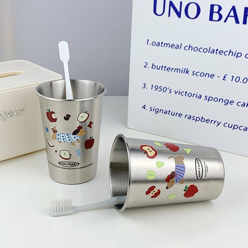 ins可爱漱口杯卡通腊肠狗304不锈钢简约家用情侣高颜值洗漱牙刷杯,淘宝优惠券,粉丝福利购,淘宝优惠卷