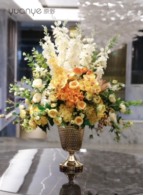 仿真花假花酒店大堂前台别墅商场客厅样板房高档轻奢装饰花摆设件