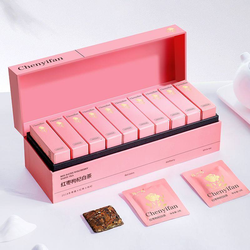 陈一凡福鼎白茶 红枣枸杞老白茶 便携小方片茶叶 礼盒装高档送礼,淘宝优惠券,粉丝福利购,淘宝优惠卷