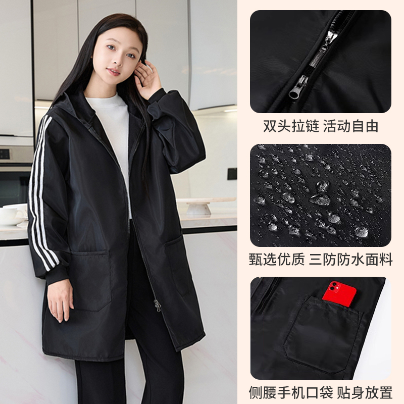 加绒成人罩衣女新款秋冬防水长袖工作服外穿大褂家用厨房做饭围裙