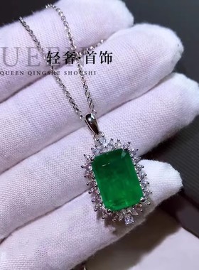 时尚豪华祖母绿项链复古