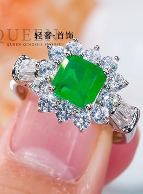 复古祖母绿宝石戒指潮新