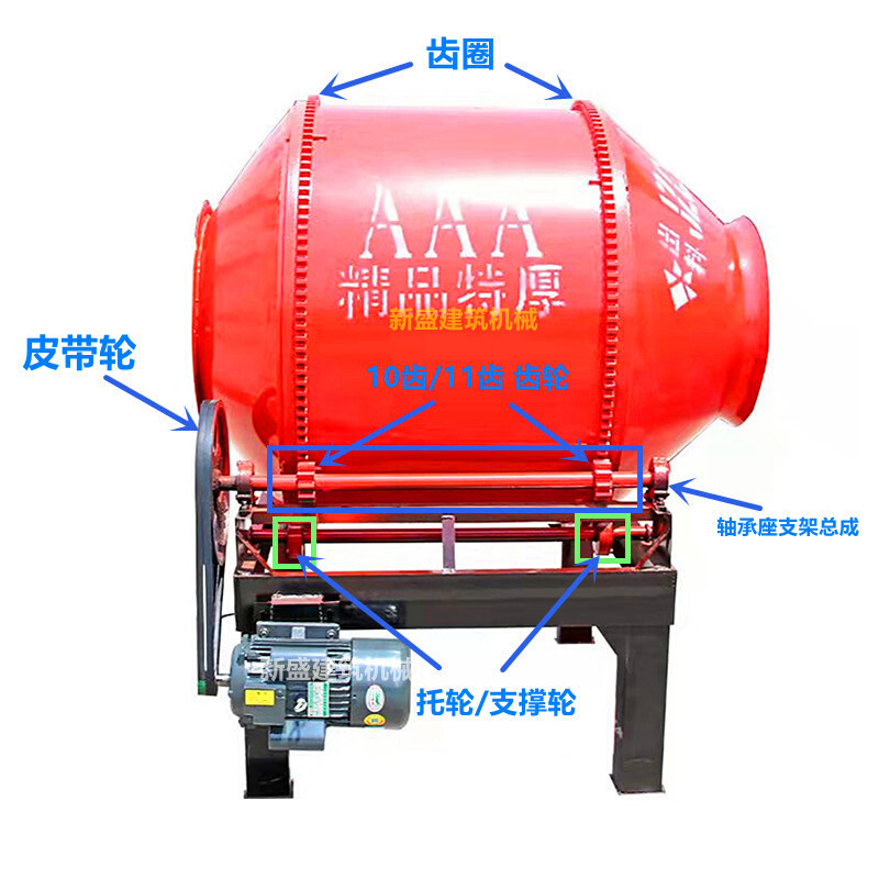 混凝土小滚筒搅拌机齿轮齿圈传动轮配件10齿11齿圆钢齿轮经久耐用