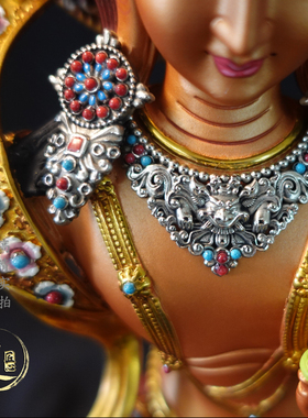 紫金莲纯铜祝福尼泊尔錾刻佛像