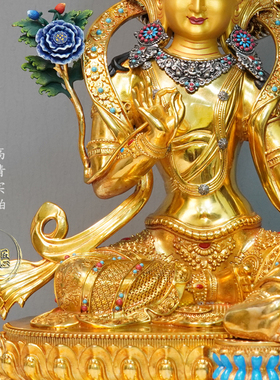 紫金莲尼泊尔西藏工艺尼泊尔金普贤菩萨藏传密宗纯铜手工錾刻