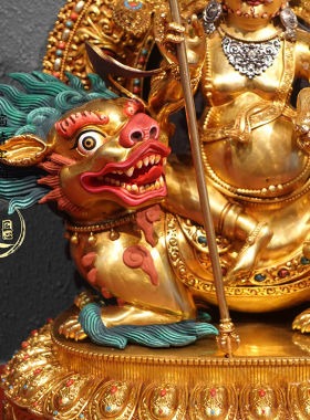 紫金莲尼泊尔财宝天王手工錾刻