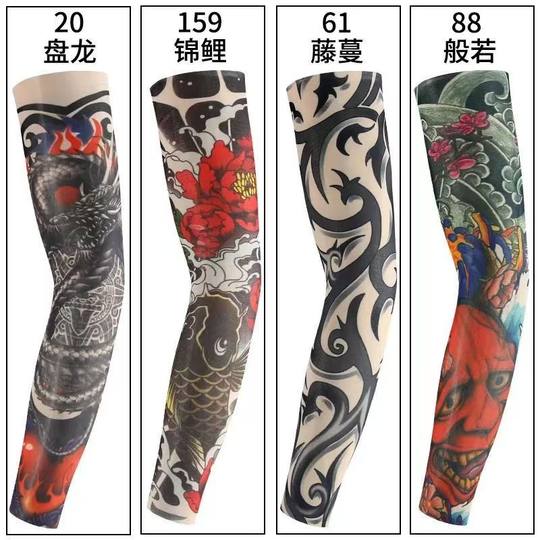 Cycling Unisex Sun Protection Flower Arm Tattoo Sleeve