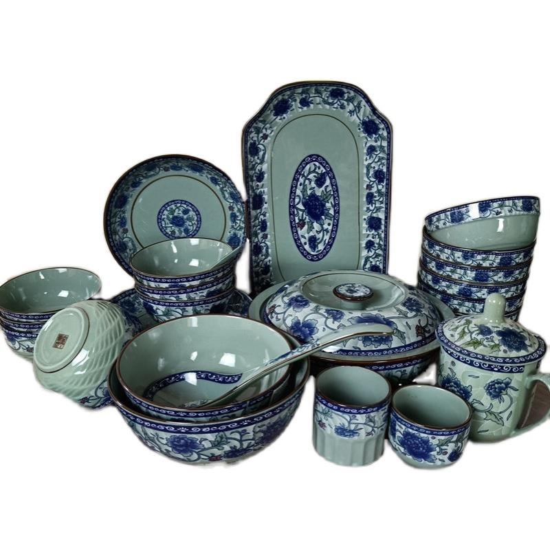 10/5个 经典牡丹瓷盘 7/8/9英寸菜盘 家用 适用微波炉 无铅无镉 - 图3