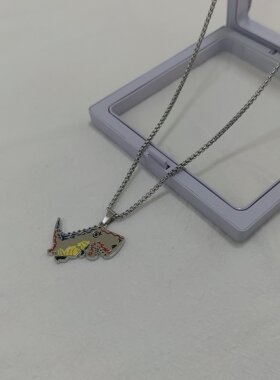 一页出品！趣味涂鸦恐龙项链ins个性学生情侣配饰百搭毛衣链礼物