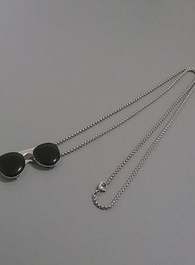 一页出品！简约眼镜吊坠潮项链卫衣链长款百搭挂件嘻哈配饰毛衣链