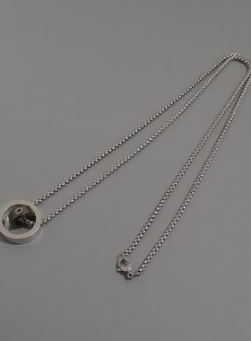 一页出品！双环戒指吊坠项链锁骨链明星同款男女学生情侣挂件配饰