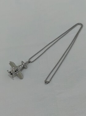 一页出品！美式复古螺旋桨飞机项链男女同款街头风个性穿搭配饰