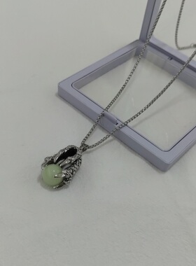 一页出品！暗黑风龙爪夜光石吊坠街头嘻哈百搭项链男女个性配饰