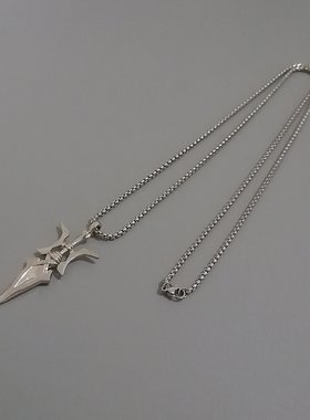 一页出品！欧美街头潮人方天画戟项链男女学生挂件个性嘻哈毛衣链