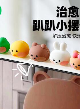 布朗熊插座开关装饰摆件客厅创意卡通贴装饰diy杯缘公仔结婚摆件